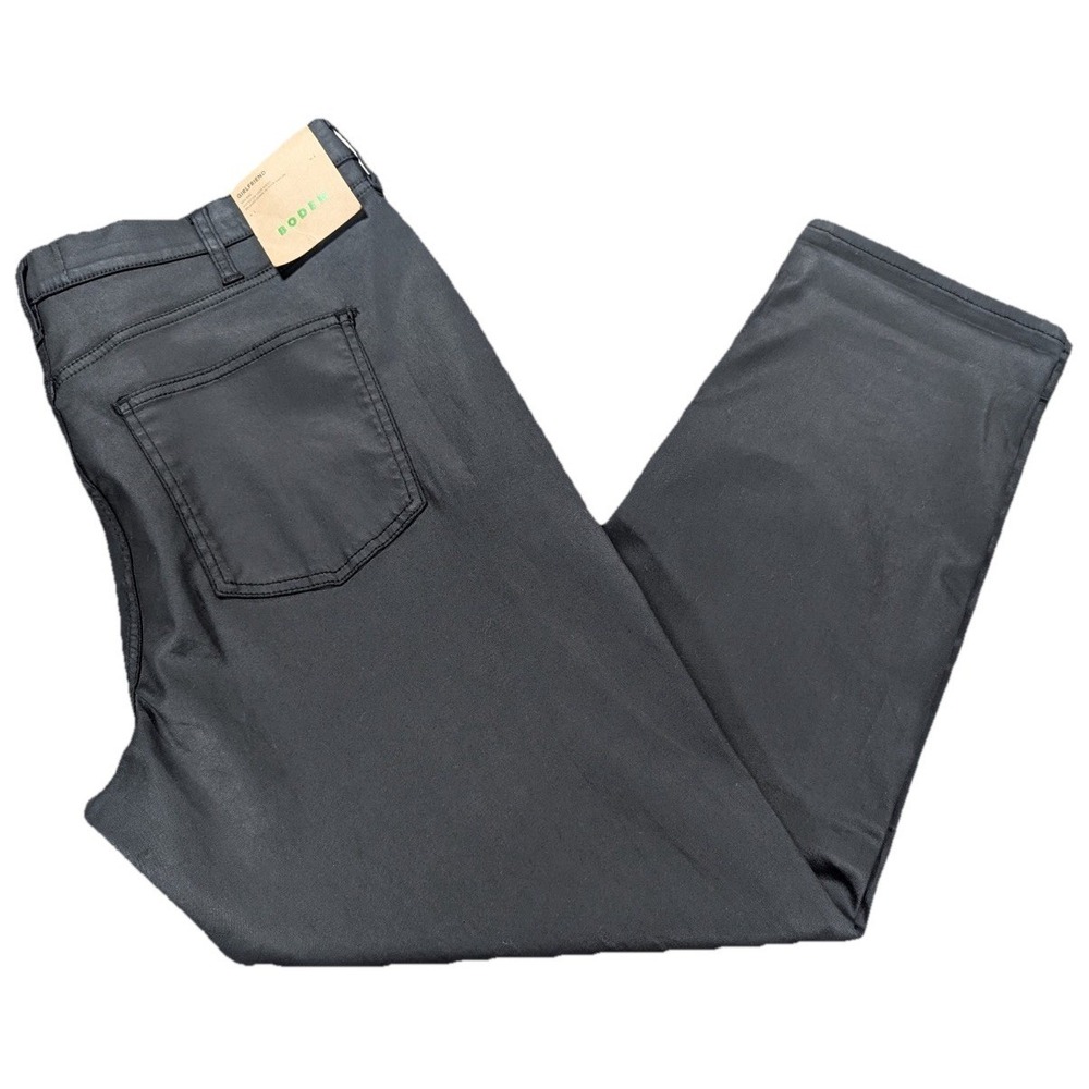 Boden Jeans Women's 33 Black Girlfriend Mid Rise Straight Leg Ankle Denim New